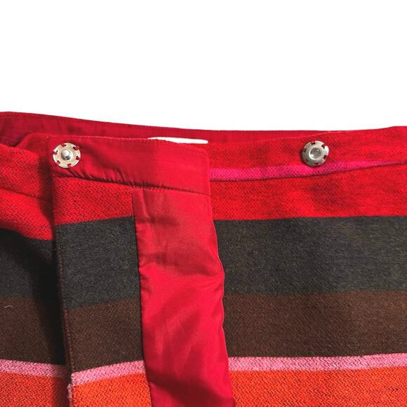 LOFT Striped Wool Blend Wrap Mini Skirt Pink Multi Size 4 Preppy Career Work - Picture 3 of 7